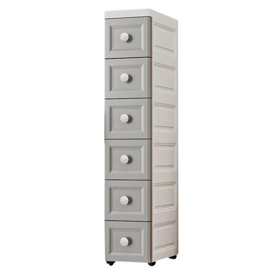 Slim Storage Cabinet Multi-Tier Tall Narrow Storage Cabinet with Wheels Drawers Rolling Multi-Drawer Organizer for Small Spaces Bathroom Bedroom