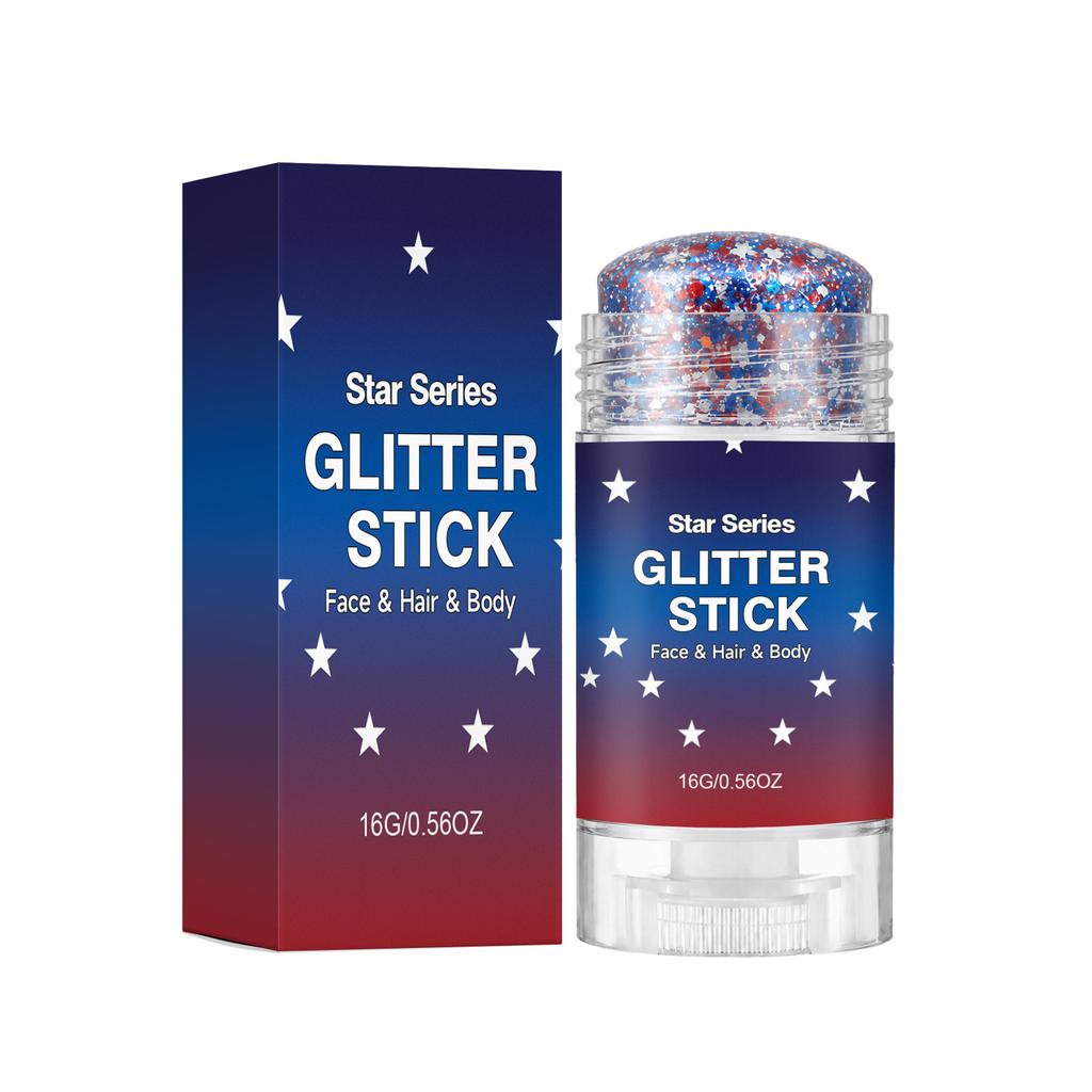 Glitter Makeup Stick Waterproof Smooth Texture Multicolor Shimmer Easy to Apply Party Stage Cosmetics 16g