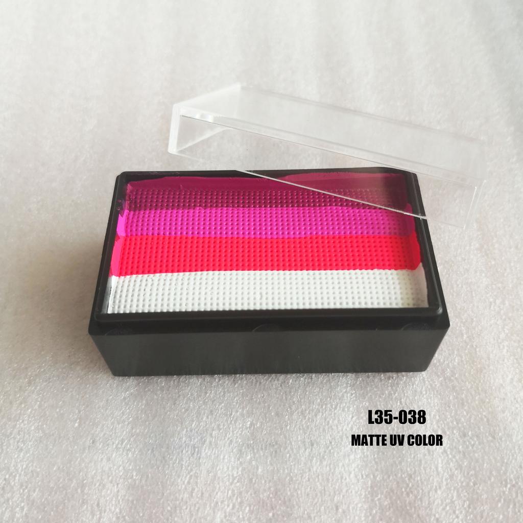35g One Stroke Rainbow Split Face Body Paint UV Glow Water Activated Cake Liner for Body Art