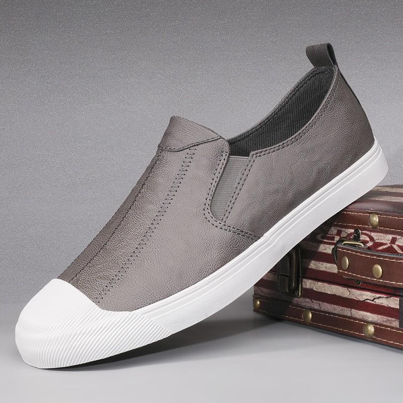 2026 Spring Men's Casual Trendy Leather Slip-On Low-Top Shoes