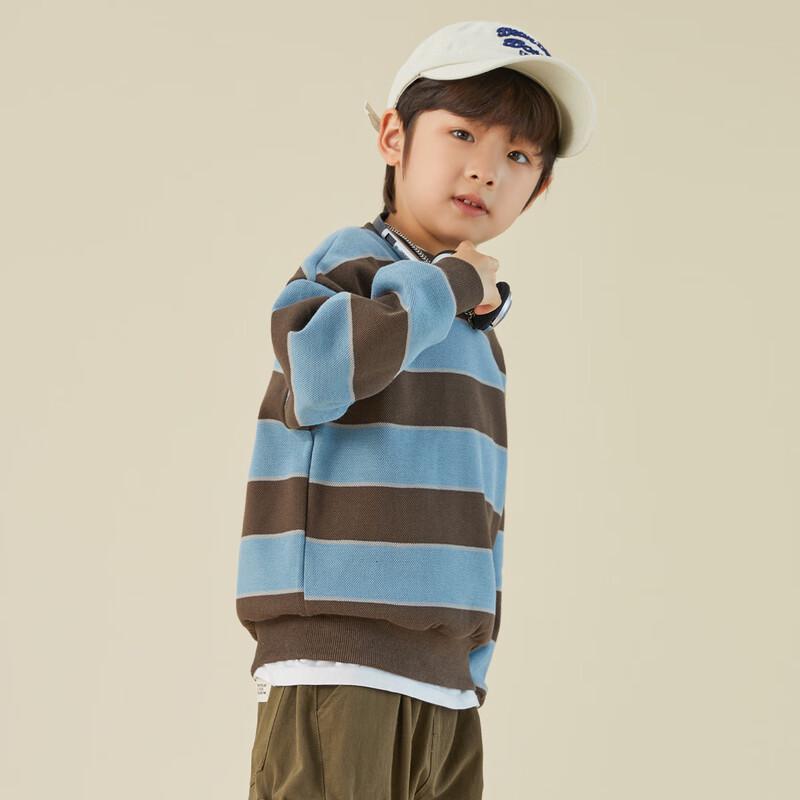 DuoduoJia Boys  Striped Pique Cotton Sweatshirt 120