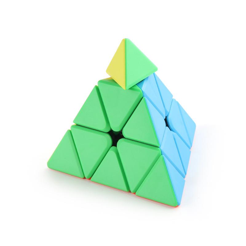 Puzzle Solid Color Black Background Sticker Third-Order Pyramid Rubik'S Cube Smooth Rotation Special-Shaped Rubik'S Cube Toy