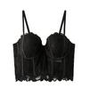 Transparent Lace Corset Mesh Dot Slim Crop Tops Sweet Lace Flower Camisole  Ladies