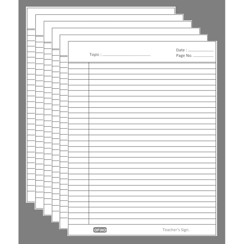 OFIXO A4 Size Both Side Ruled Sheet for Project/Practical/Homework (Pack of 100 Sheets) (Model Number: OFX_RULD100)