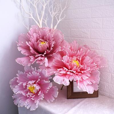 Artificial Peony Flower Realistic Fake Silk Flower with Stem Home Office Wedding Party Table Centerpiece Vase Faux Bloom Decoration