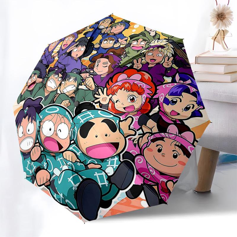 1pc Outdoor Umbrella with Crayon Shin-chan Characters - Automatic Opening/Closing, Portable Tri-Fold Design, 8-Rib Iron Frame - Perfect Gift for