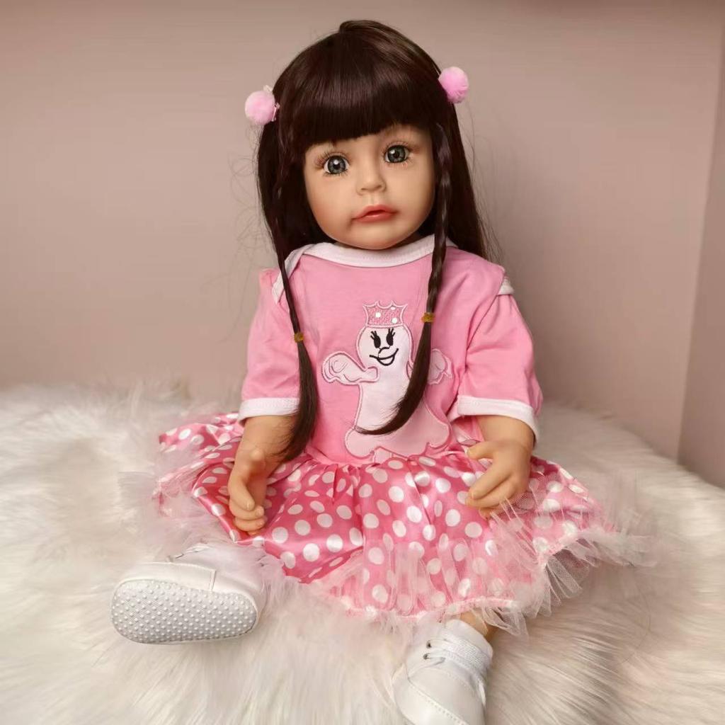 Wholesale 55 Cm Reborn Baby Doll Cute Bathe Kids Playmates Early Educational Toys Festival Gifts