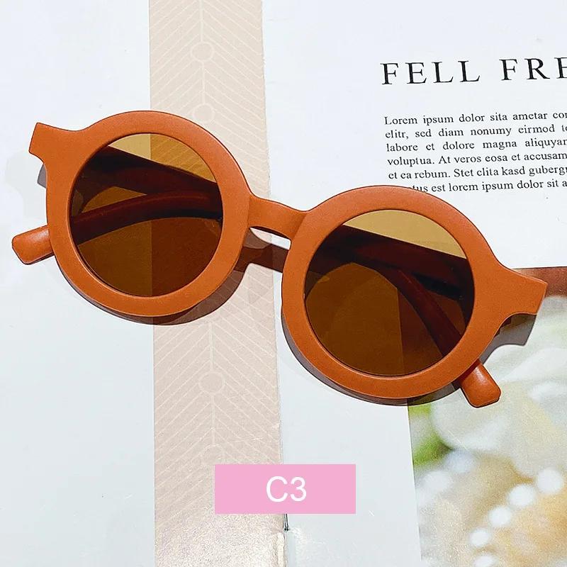 Fashion Children'S Color Round Frame Light Pc Cute Small Face Sunglasses New Kids Outdoor Protective Sun Glasses Uv400 Eyewear