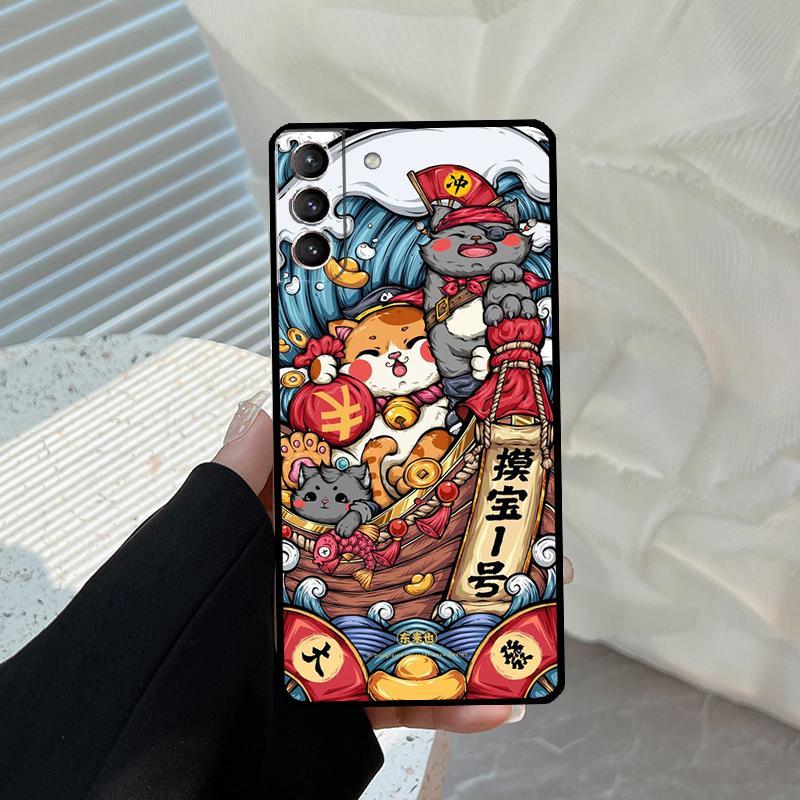 blessing lucky cat Case For Samsung Galaxy S24 Ultra S21 S22 S23 S25 S26 Ultra S10 Plus S20 S25 FE Cover Funda