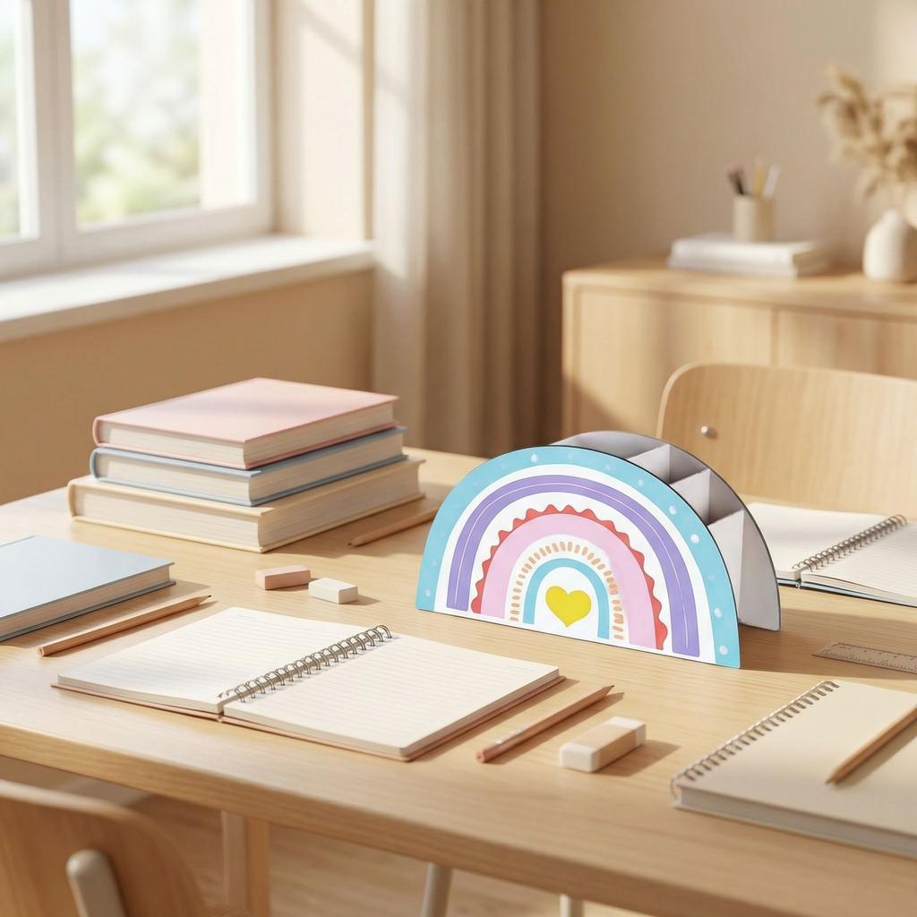 Wooden Storage Box Desk Decoration Pen Holder