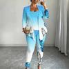 Plus Size Butterfly Print 3 Piece Outfit, Long Sleeve Open Front Cardigan Cami Top Leggings Set for Women