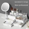 Makeup Organizer with Rechargeable Makeup Mirror Skincare Cosmetics Organizer Countertop Large Capacity Cosmetic Display Case