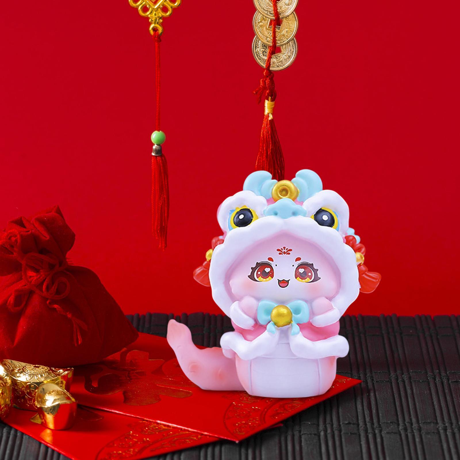 

Miniature Snake Figurine Tabletop Centerpiece Desk Figure Chinese New Year Decor for Shelf Farmhouse Cabinet Party Christmas рожевий