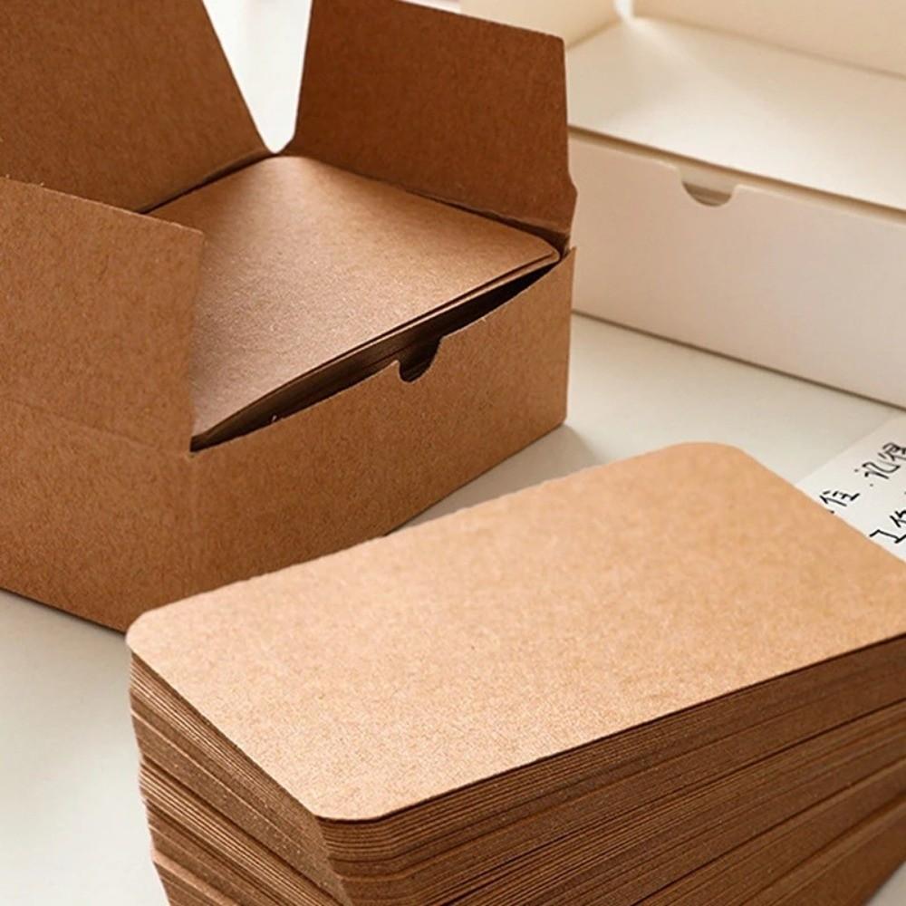 100pcs/box Colorful Kraft Paper Card Blank Message Thank You Card Business Card  Learning Card