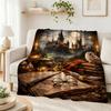 Harry Potter Magical Adventures Flannel Printed Blanket Thick Warm Throw Blanket For Living Room Gaming Room Home Party Decor Holiday Gift