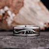 8MM Einzigartige Herren-Edelstahlringe Dinosaurier-Aufdruck Inlay Ehering Schmuck Verlobungsparty Stahlring Als Geschenk