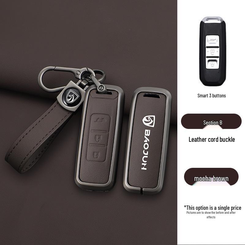 Compatible Baojun 510/730/530/360/560/310w/630 Car Key Protective Case with Special Buckle.