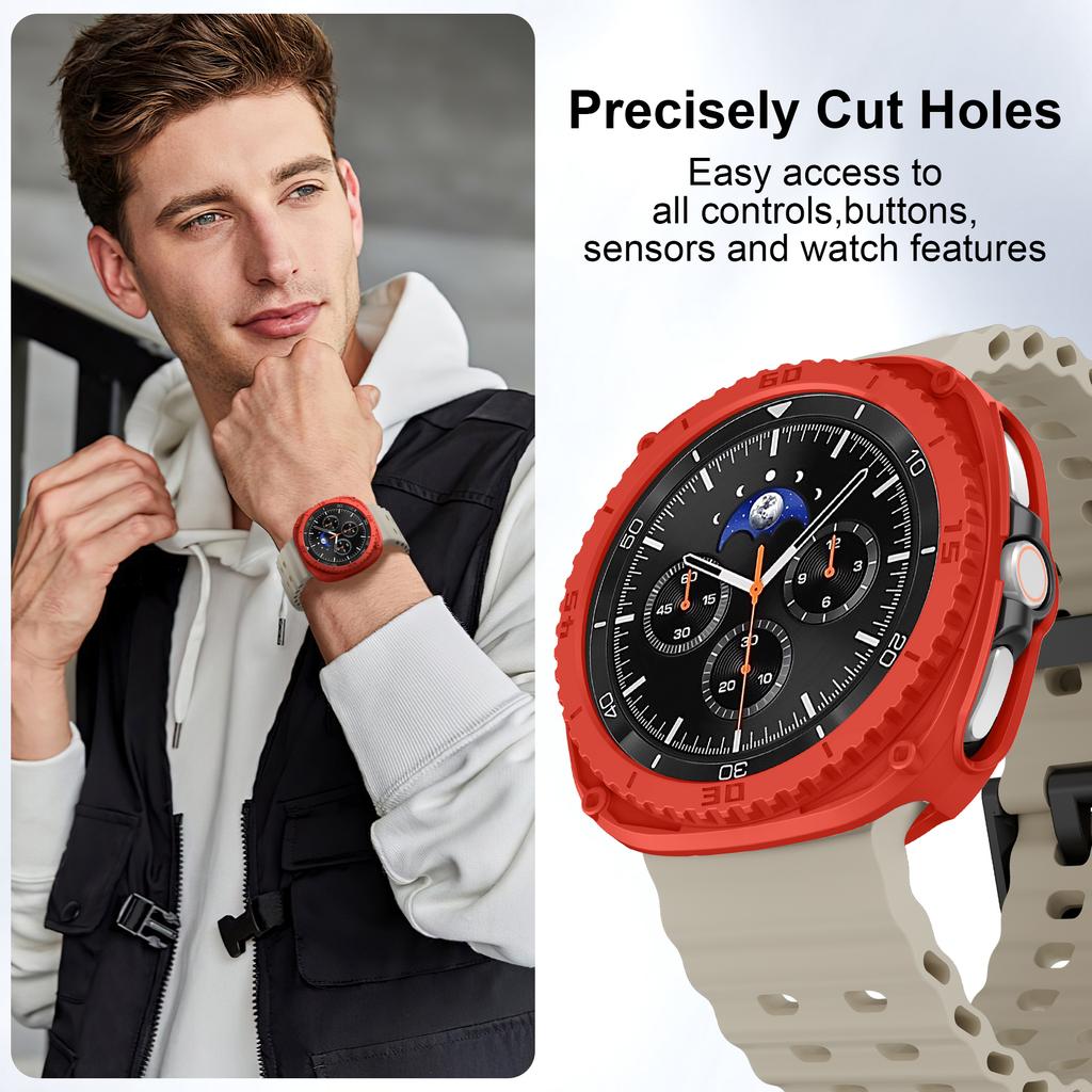 PC-Gehäuse+Schutzring für Samsung Galaxy Watch 8 Classic 46mm Zubehör Hohl-Stoßfänger für Galaxy Watch 8 Classic Hülle