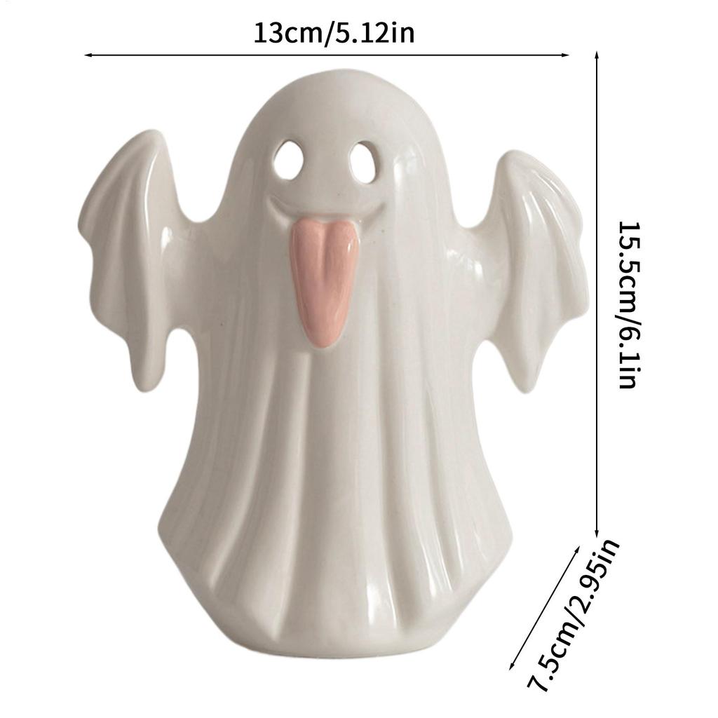 Halloween Ghost Decor Ghost White Ceramic Vase Figurine Room Decor Halloween Decorations Table Centerpieces For Holiday Home