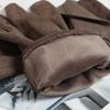 Winter Padded Warm Gloves Vintage Solid Color Suede Can Touch Screen Riding Ski Mittens