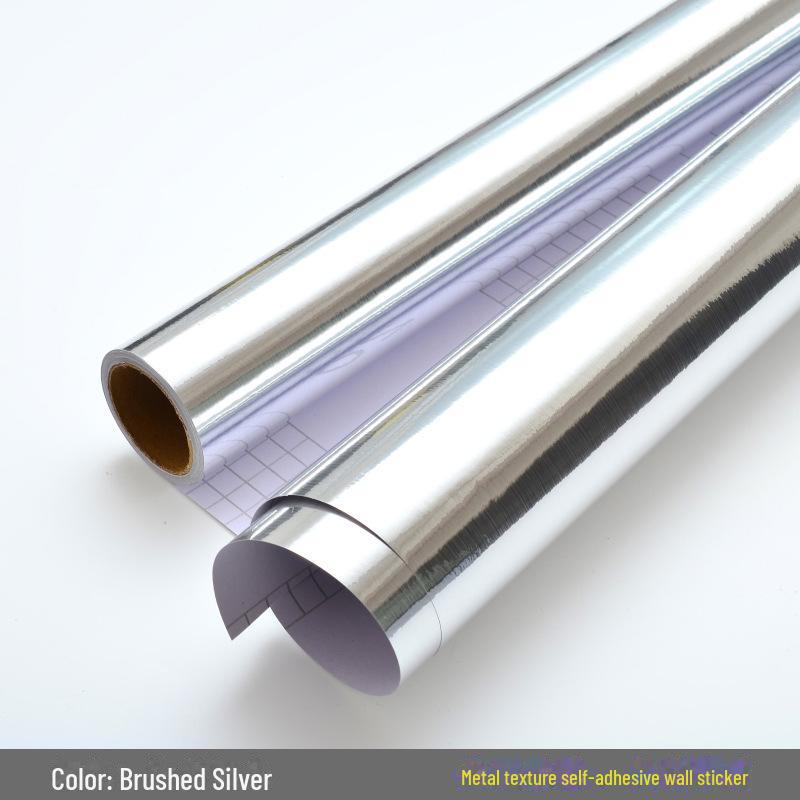 Cross-Border Imitation Metal Film Self-Adhesive Waterproof Wallpaper for Fridge, Elevator, and Countertop Renovation