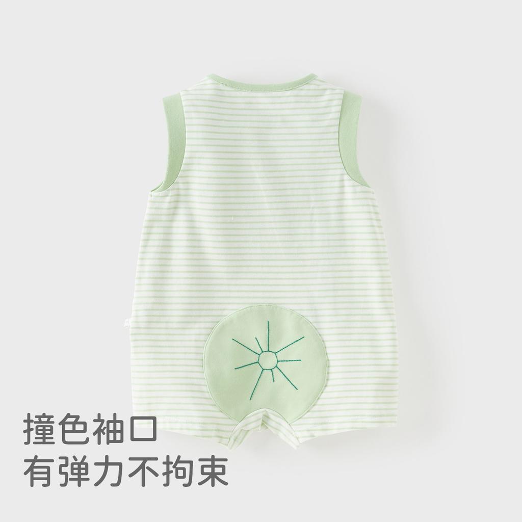 Davy Bella Baby Boys' Climbing Clothes Summer Clothes New Newborn Ha Yi Baby Sleeveless Thin Jumpsuit