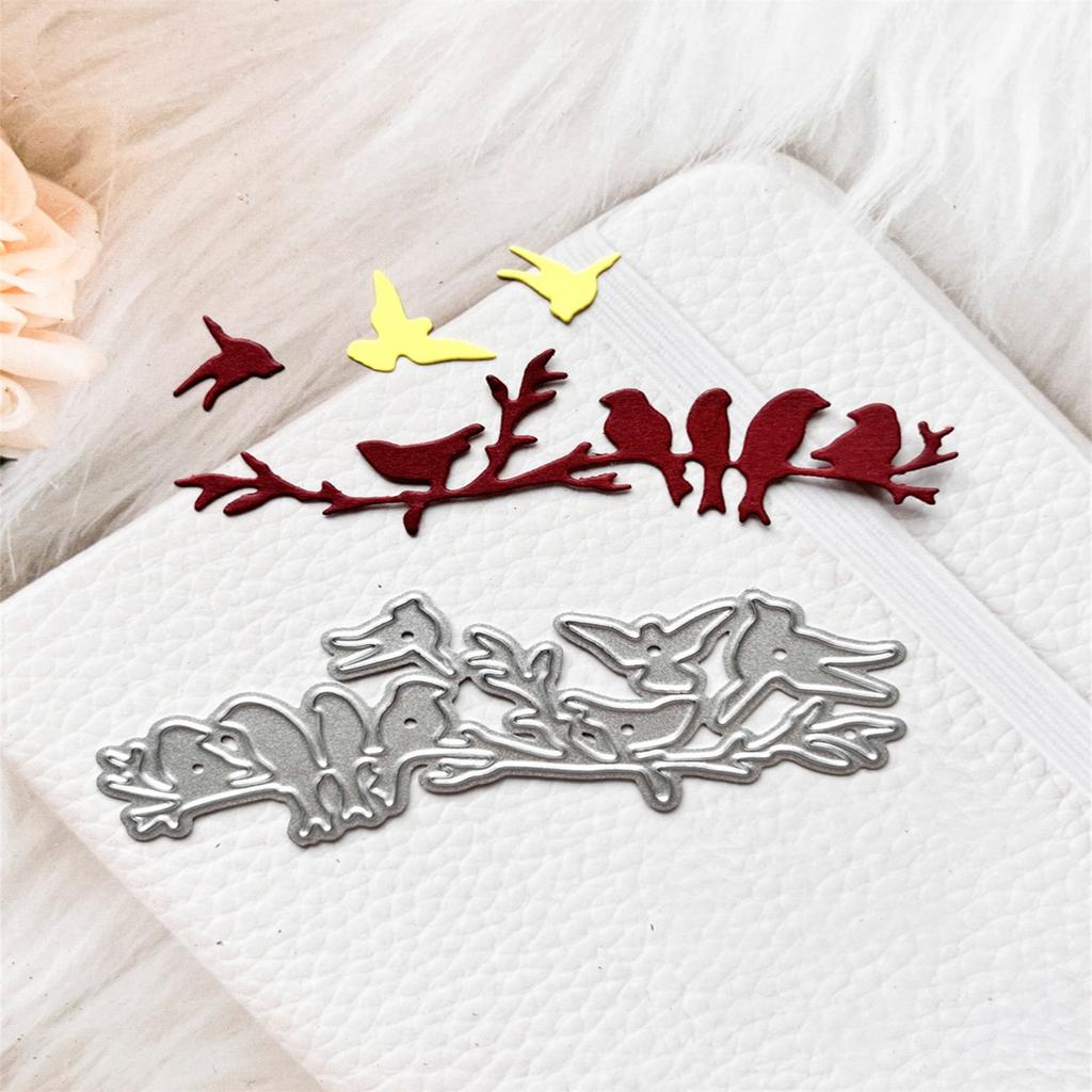 Metal Die Cuts Branch Bird Embossing Stencil Cutting Dies for Card Making Scrapbooking Paper Craft DIY Template Handmade