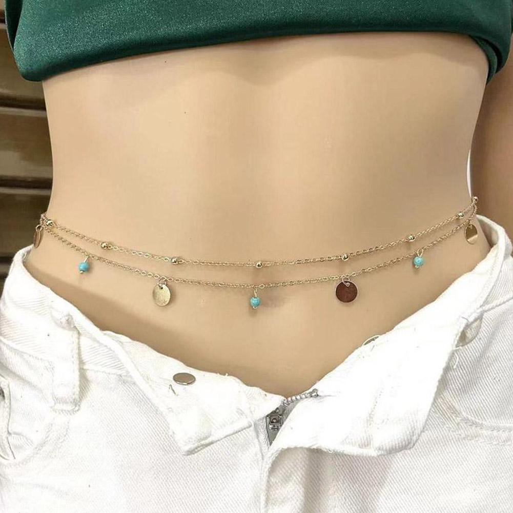 Przezroczysty łańcuszek na talię z cyrkoniami dla kobiet letni łańcuszek na brzuch taniec dziewczyny moda błyszczący Se K6P7