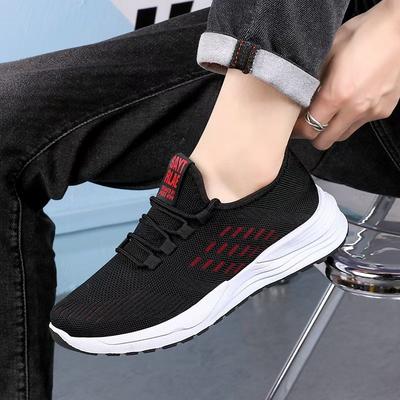 Four Seasons New Teen Trend Sports Shoes Men's Casual Running Cloth Shoes Men's Trend Flying Weaving Shoes