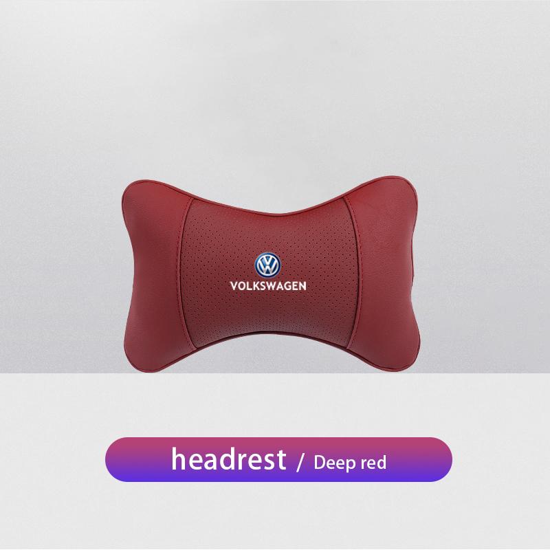 

For VOLKSWAGEN Car Accessories Seat Headrest Auto Logo Neck Pillow For Volkswagen VW Polo Golf Tiguan Passat Touareg Magotan ID. 1Pcs