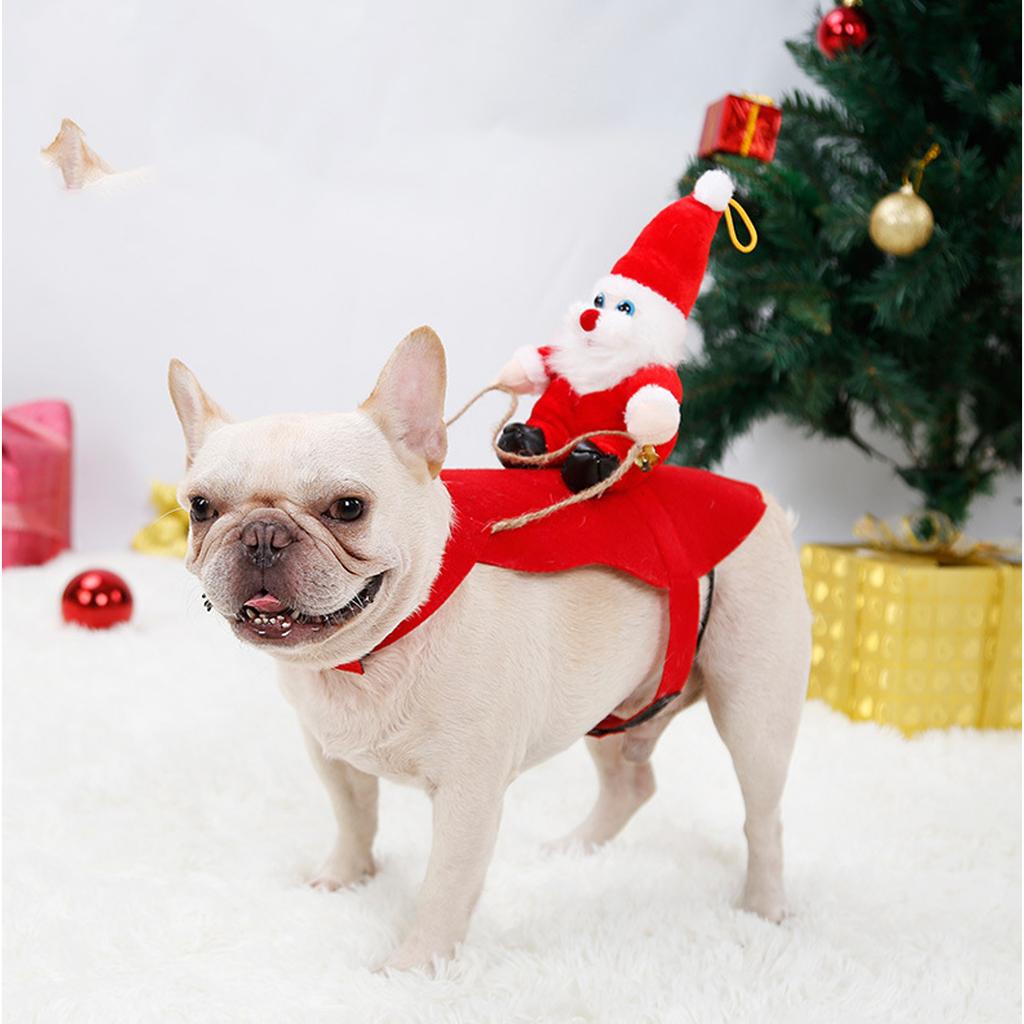 Adjustable Pet Costume Pet Santa Outfit Soft Breathable Fabric Dog Apparel for Making Up Festivities