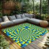 Tuniu Geometric Psychedelic Rainbow Swirl Area Rug Non-Slip Home Floor Carpet Mat
