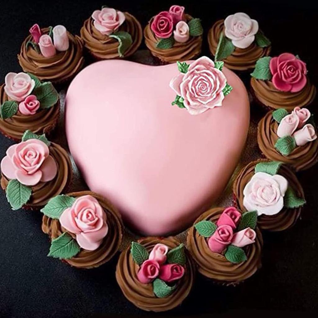 Rose Flower Silicone Mold Leaves Candy Mold Butterfly Silicone Molds Sugarcraft Candy Chocolate Molds for Chocolate Fondant Sugarcraft Clay Candy