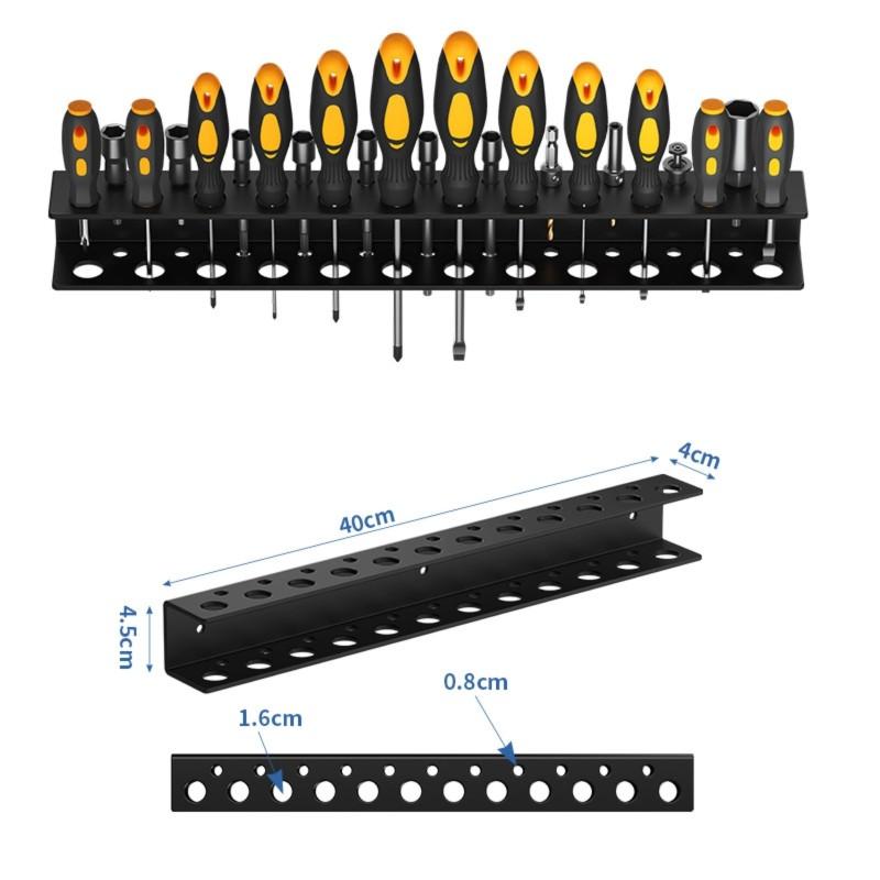 ABKS-Iron Wall-Mounted Tool Organizer Rack- Screwdriver And Pliers Storage Mounting System Holder
