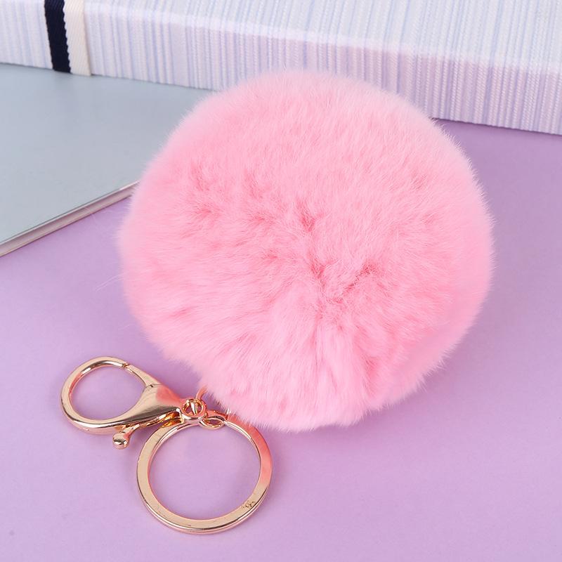 Creative Imitation Rex Rabbit Fur Ball Keychain - Plush Bag and Car Pendant Gift