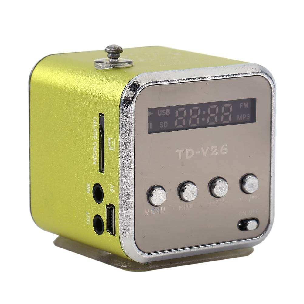 

Mini Digital Music FM High Easy to USB Підтримує Чудово підходить для подорожей Динамік, плеєр, радіо, MP3, портативний, чутливість, керування, зарядка, USB/SD/TF зелений