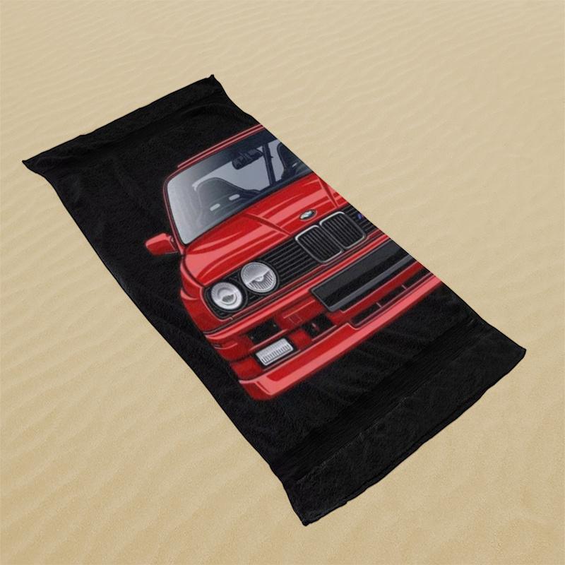1 PZ Telo da Bagno Auto Sportiva Tedesca Poliestere Asciugatura Rapida Leggero per Uomo Donna Spiaggia Piscina Surf Viaggio Accessori