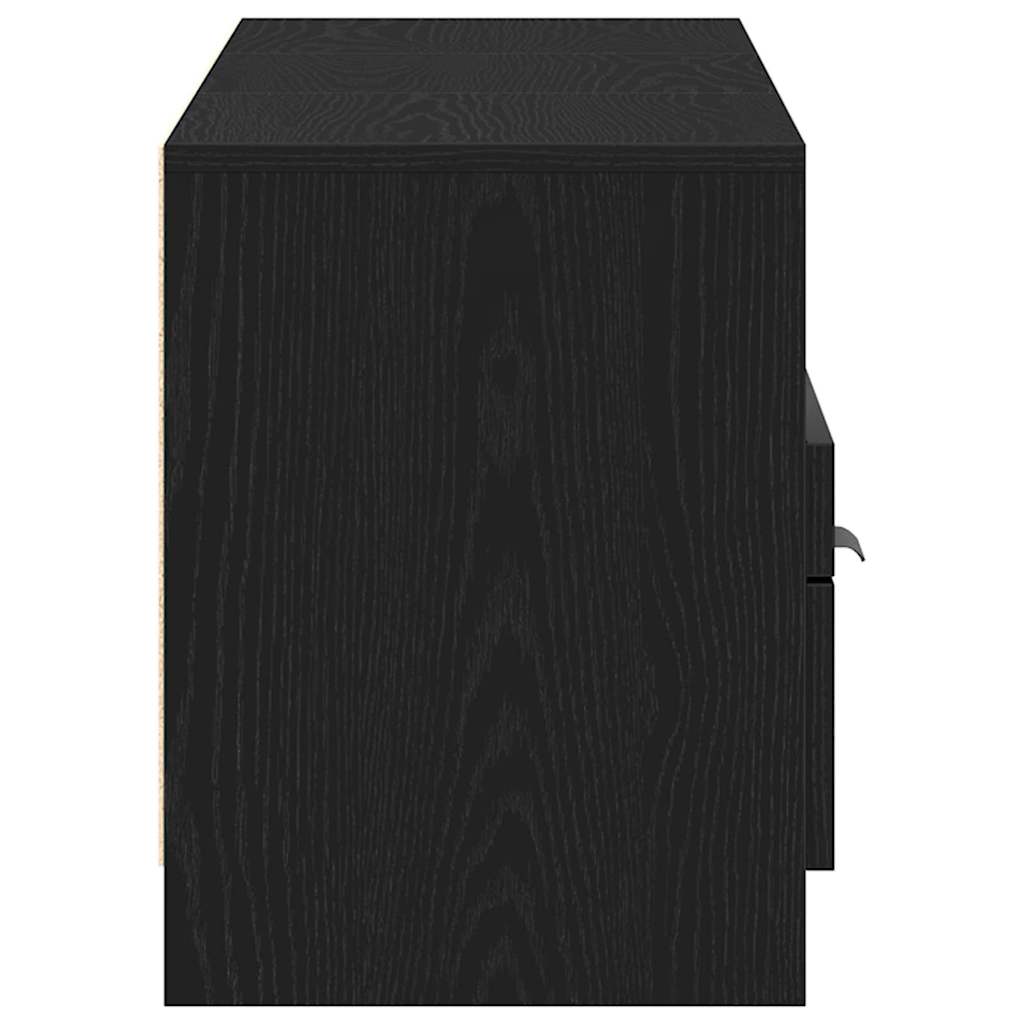 TV Cabinet Black Oak Look 150 x 33.5 x 45 cm