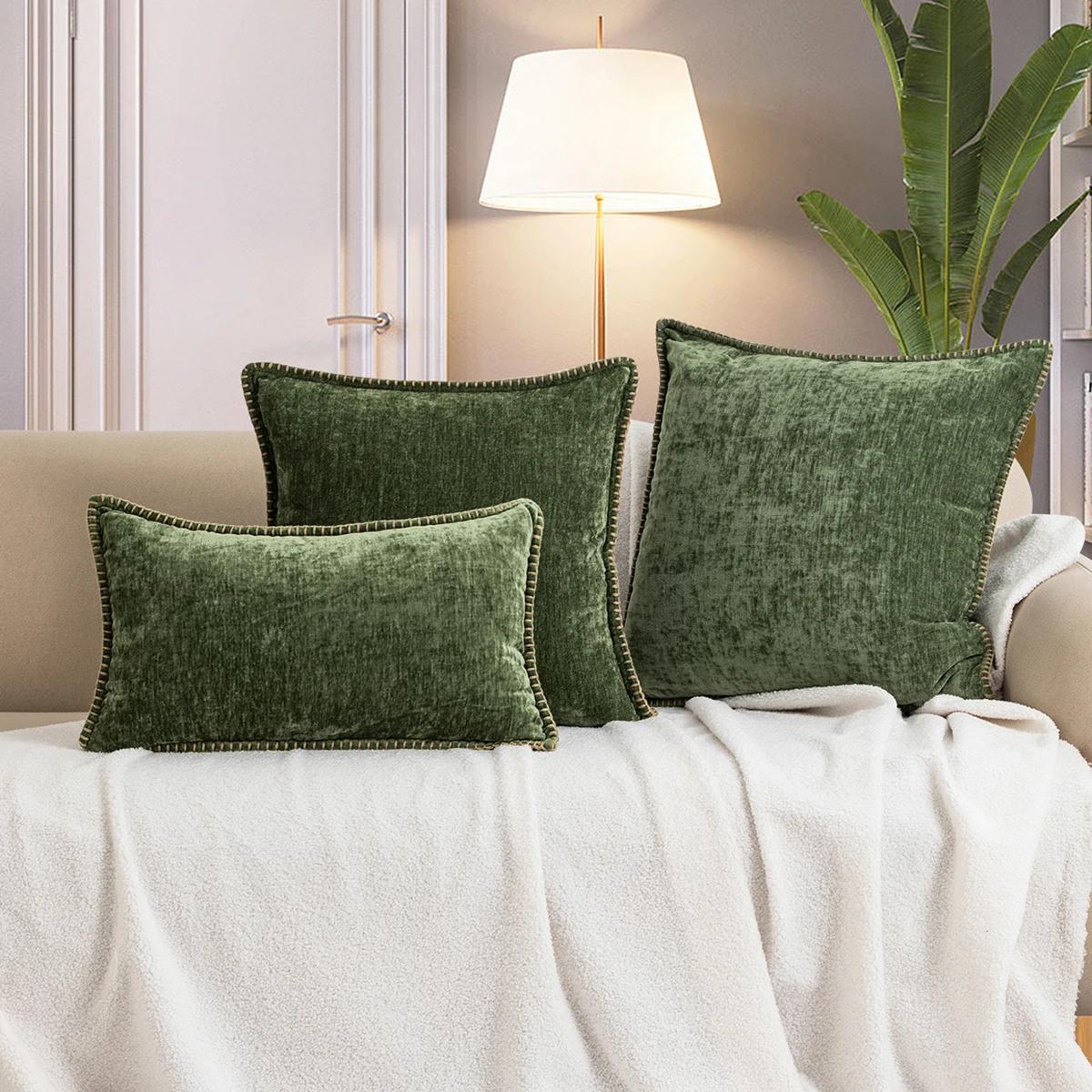 

Yellow Chenille Cushion Cover 45x45 Pillow Cover 30x50cm Sofa Decorative Throw Pillow Case Soft Luxury For Living Room Decor 45x45CM