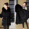 Winter new pie overcomes women's removable fur collar versatile cotton-padded clothes, one dress and three women's coats
