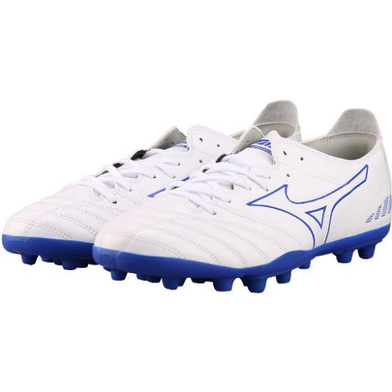 Mizuno Pro 3 Bout Rond Lacets AG (Crampons Courts en Caoutchouc) Chaussures de Football Support Équilibre Résistantes aux Chocs Homme Chaussures de Football Bleu Blanc P1GA228425