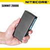 Nitecore SUMMIT 20000mah Power Bank Mobile Low temperature Carbon Fiber Charger Fast Charging Portable Charger Clambing