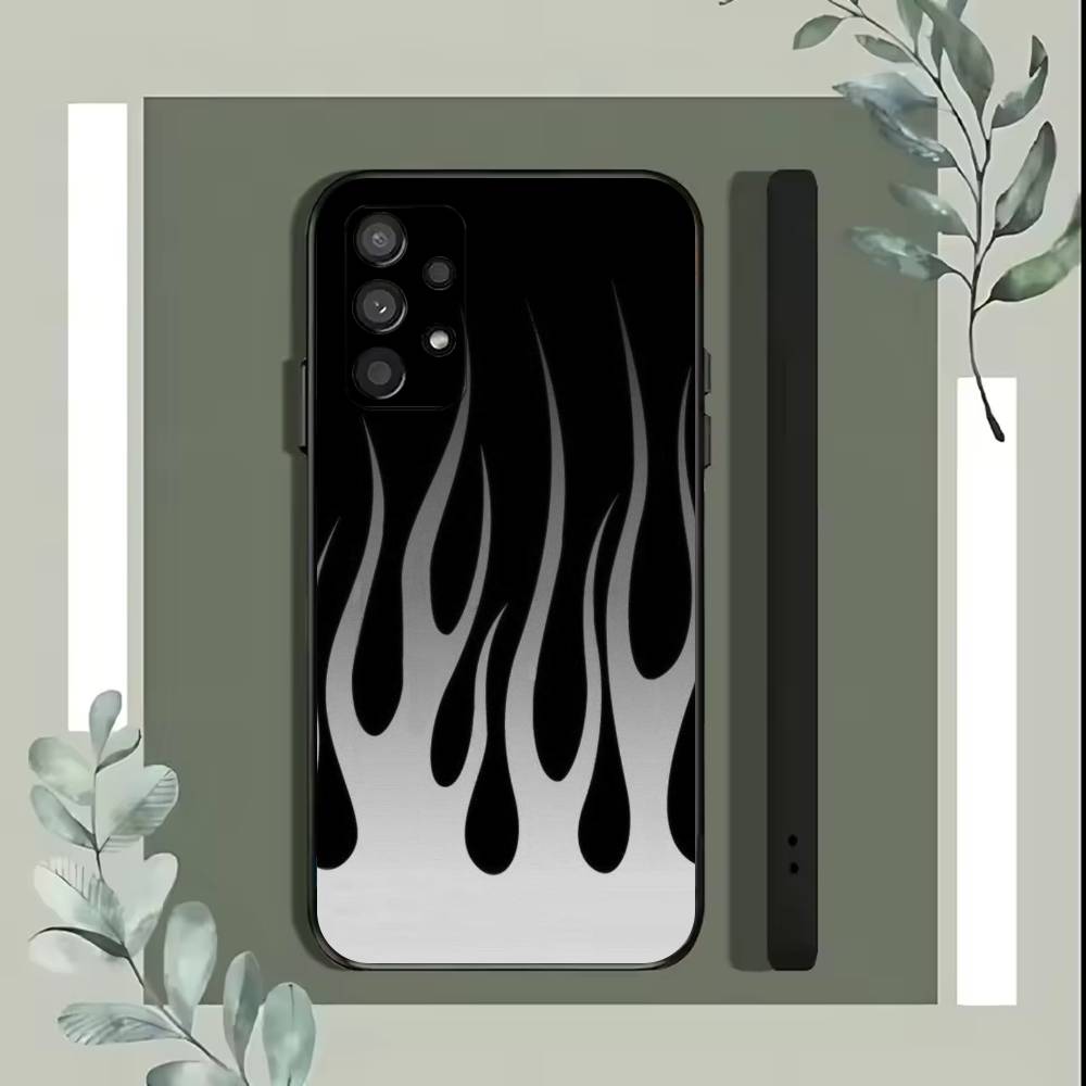 Creative Fashion Flame Phone Case For Samsung S25,S24,S21,S22,S23,S30,Ultra,S20,Plus,Fe,Lite,5G Black Cover
