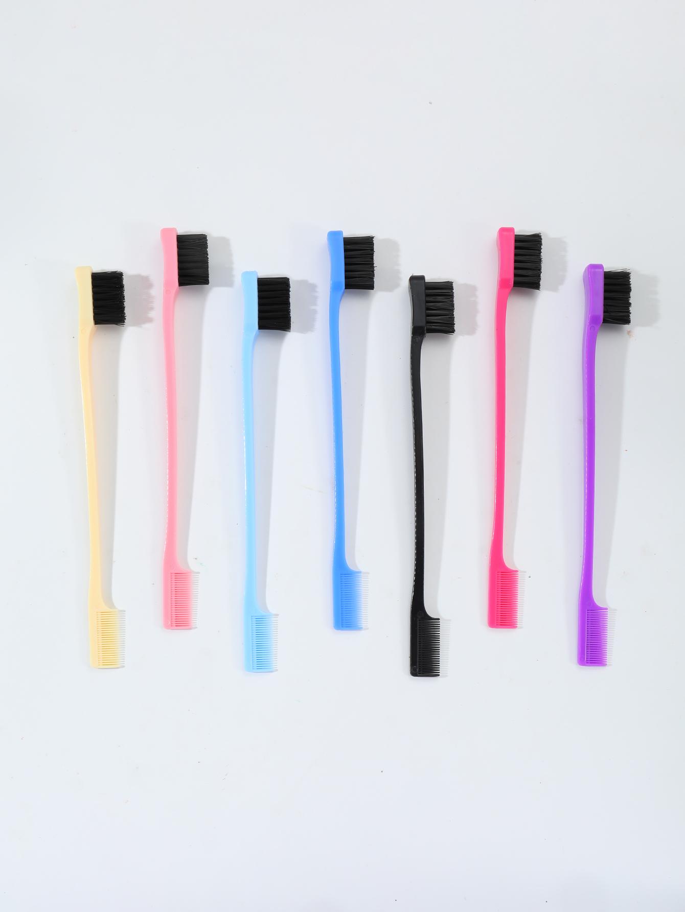 

7pcs anti-static multi-color double-sided edge comb control hair brush set accessories 2-in-1,Special for real hair wigs