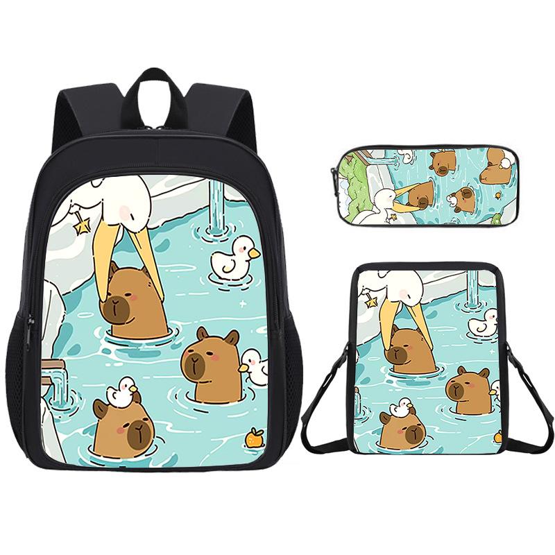 Student Schoolbag Large Capacity Backpack Double Layer Backpack Satchel Pencil Case Versatile Storage