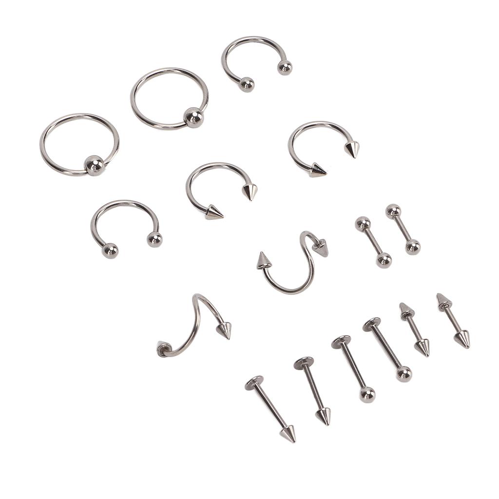 Nose Studs Set Stainless Steel Exquisite Different Shapes Safe Smoothing Polished Surfaces Nose Studs for Women