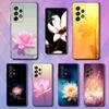 Lotus Flowers For Samsung Galaxy S25 S24 S23 Ultra S22 S21 Plus S20 Black Soft Silicone Protective Case