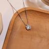 Small Square Diamond Necklace Women's Style Luxury Minimalist Design Clavicle Chain Sweater Chain Pendant