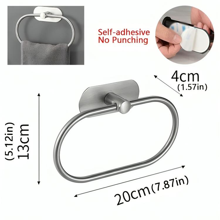 Stainless Steel Towel Ring Holder Self Adhesive No Drill Wall Mounted Bathroom Rack for Hand Towel Storage Towel Holder Bathroom