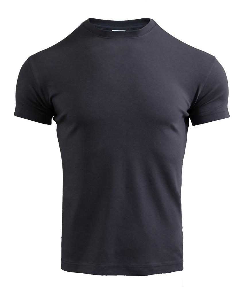 LEADEN Plain Muscle Fit Short Sleeve T-Shirt [Charcoal]